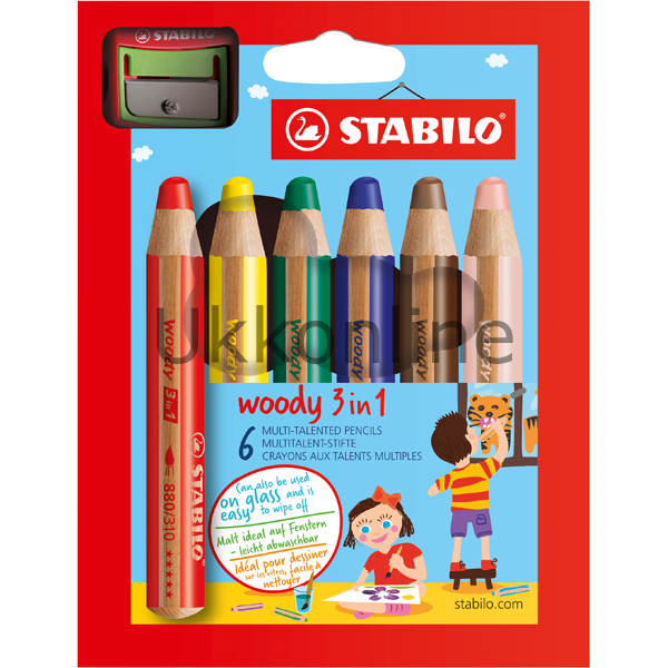 STABİLO WOODY 3 İN 1 6 RENK +1 KALEMTRAŞ KARTON