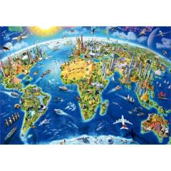 Educa 2000 Parça Puzzle 17129 World Landmarks Globe