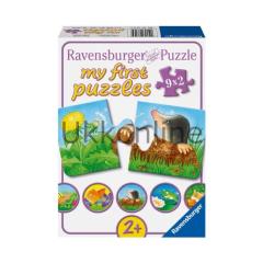 RAVENSBURGER COCUK 2x9 PUZZLE AHSAP 073139 BAHCE HAYVANLA