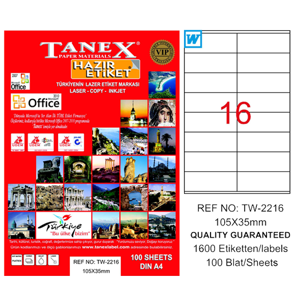 TANEX LAZER ETİKET 105-35 TW 2216