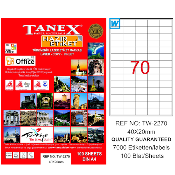TANEX LAZER ETİKET 2270 40-20mm