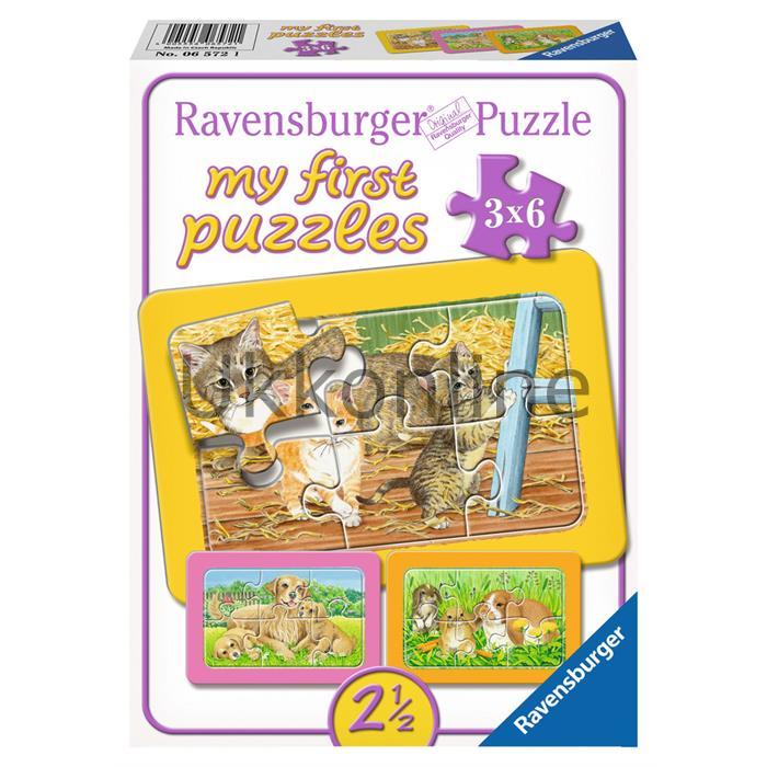 RAVENSBURGER COCUK 3x6 PUZZLE 065721 EV HAYVANLARI
