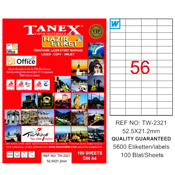 TANEX LAZER ETİKET 52-21 TW 2321