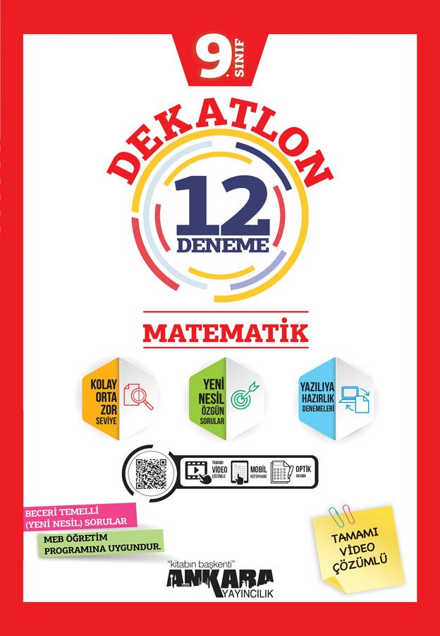 ANKARA YAYINLARI 9.SINIF DEKATLON MATEMATİK 12 DENEME