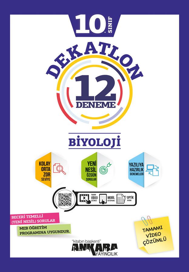 ANKARA YAYINLARI 10.SINIF DEKATLON BİYOLOJİ 12 DENEME