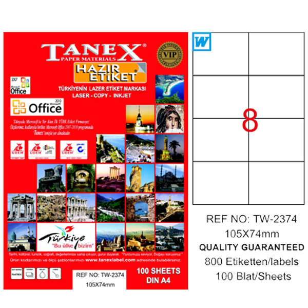 TANEX LAZER ETİKET 105-74 TW 2374