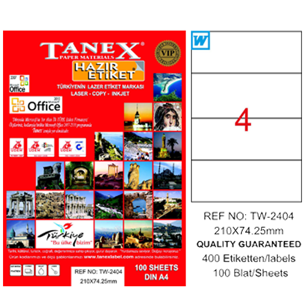 TANEX LAZER ETİKET 210-74.25mm TW 2404