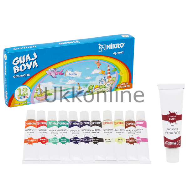 MİKRO GUAJ BOYA 12 RENK GJ-9012