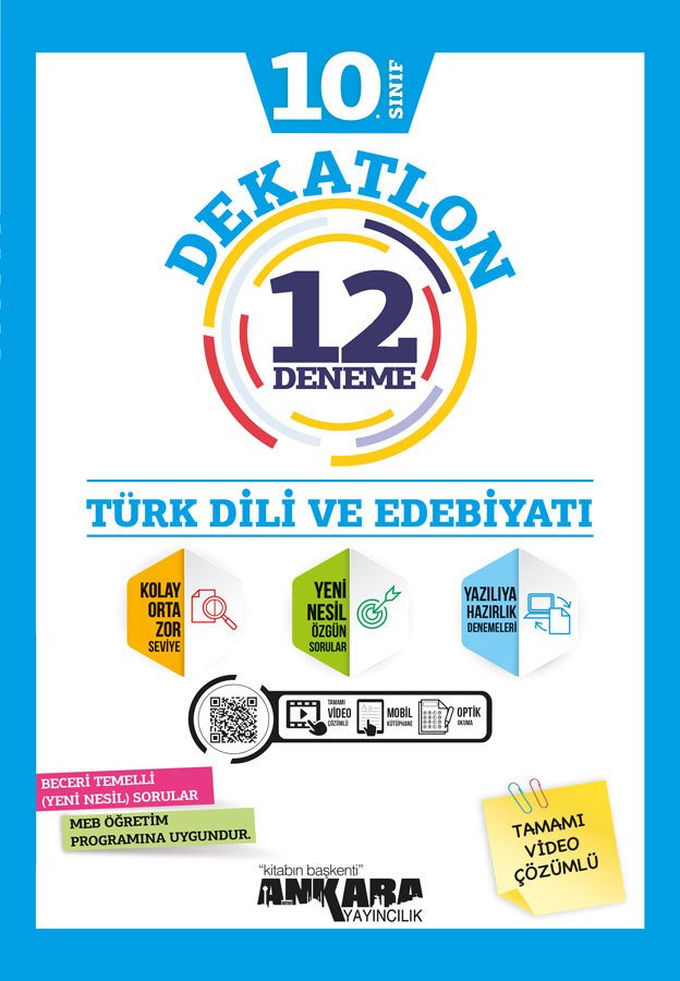 ANKARA YAYINLARI 10.SINIF DEKATLON TÜRK DİL. VE EDEB. 12 DENEME