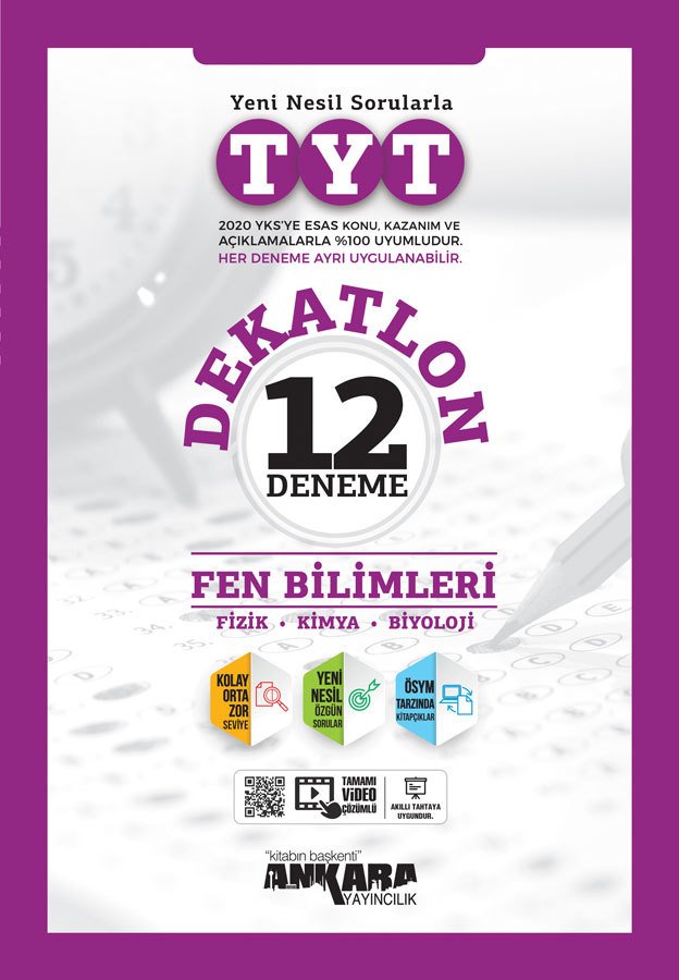 ANKARA YAYINLARI YKS TYT DEKATLON FEN BİL. 12 DENEME