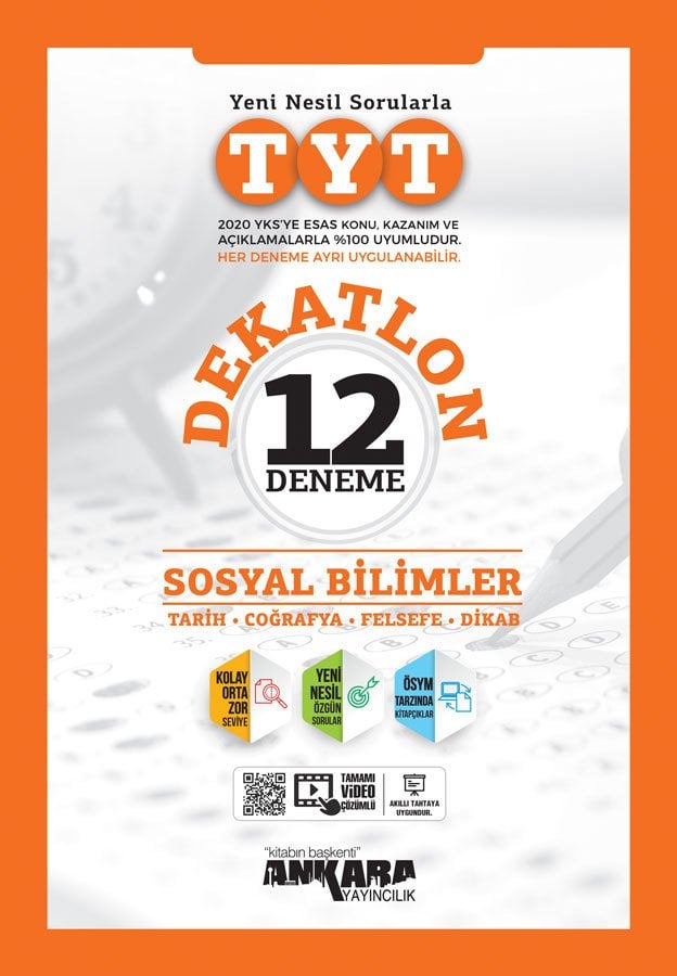 ANKARA YAYINLARI YKS TYT DEKATLON SOSYAL BİLİMLER 12 DENEME