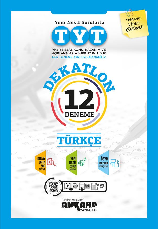 ANKARA YAYINLARI YKS TYT DEKATLON TÜRKÇE 12 DENEME