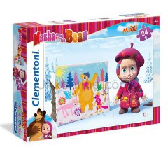 24038 MAXI MASHA AND BEAR 3 24 Parça Puzzle /SUN-CLE