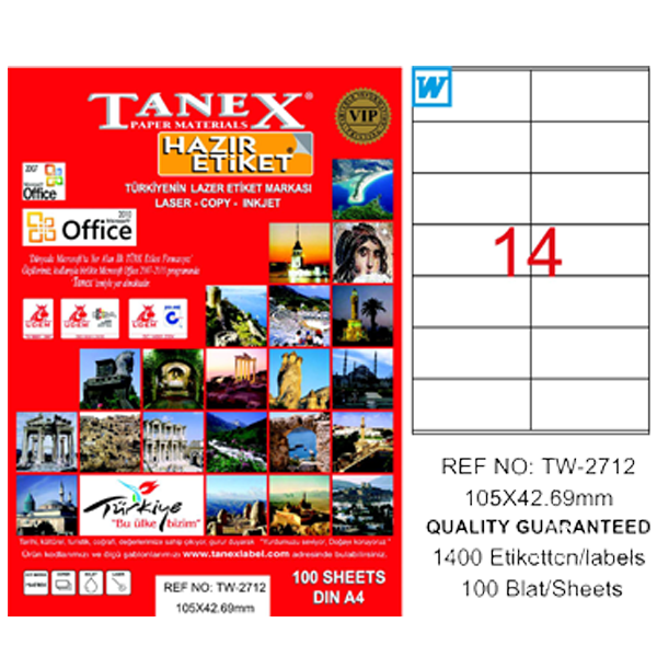 TANEX LAZER ETİKET 105-42 TW 2712