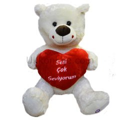 1512440X KALPLİ GÜLÜCÜKLÜ SEVGİLİ SESLİ BYK AYI 40 CM