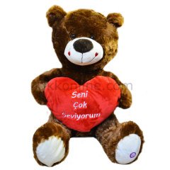 1512440X KALPLİ GÜLÜCÜKLÜ SEVGİLİ SESLİ BYK AYI 40 CM