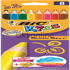 BİC BOYA KALEMİ 8 RENK SÜPERSOFT + JUMBO KALEMTRAŞ