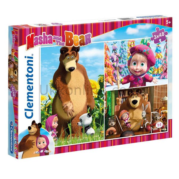 25200 MASHA AND THE BEAR 3X48 Parça Puzzle /SUN-CLE