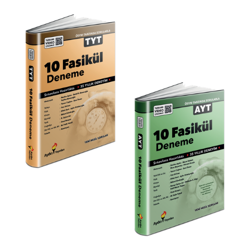 Aydın Yayınları TYT 10 Fasikül ve AYT 10 Fasikül Deneme Seti 2021