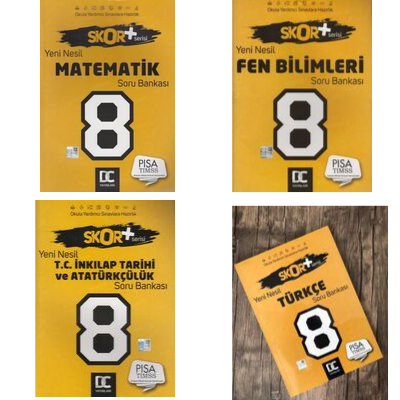 LGS 8. SINIF DC SKOR MATEMATİK FEN TÜRKÇE İNKILAP 4 KİTAP