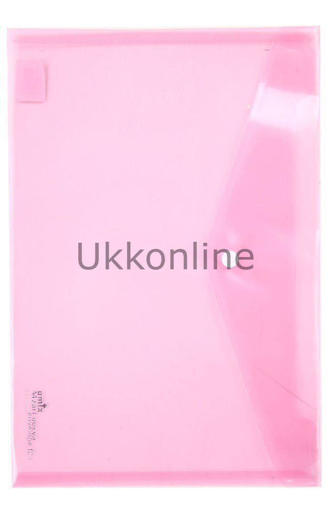 U1120P-PE UMİX ÇITÇITLI ŞEFFAF ZARF DOSYA PEMBE