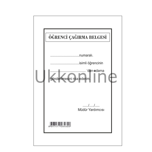 GÜLPAŞ ÖĞRENCİ ÇAĞIRMA BELGESİ 8-17