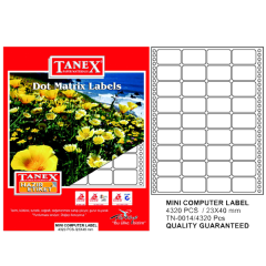 TANEX PRİNTER ETİKET 23-40mm 4 lü