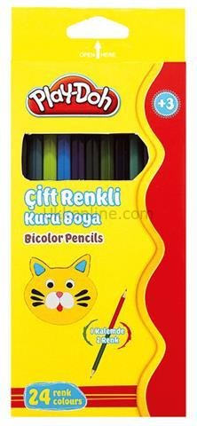 PLAYDOH 24 RENK 12 Lİ BİCOLOR BOYA KALEMİ KALEMİ