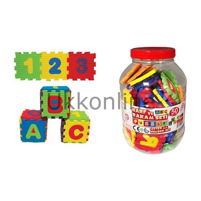 Akar Eva Puzzle 05480 Harf ve Rakam 7 cm 50 Parça