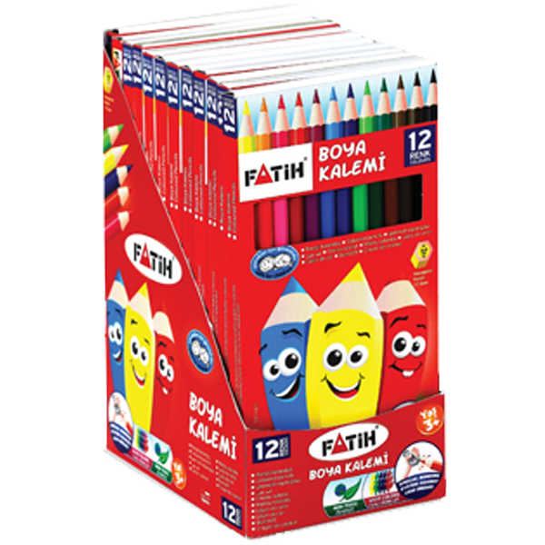 FATİH BOYA KALEMİ 12 RENK TAM BOY