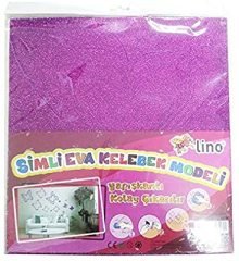 Lino Simli Yapışkanlı Eva Kelebek Modeli 33 x 35 cm MOR 2 RENK SET