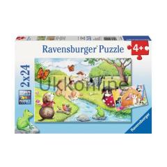 Ravensburger Çocuk 2x24 Puzzle 091942 Neşeli Hayvanlar
