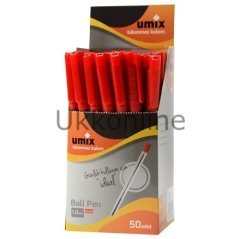 U9900-10-KI UMIX BALL PEN 1.0 MM KIRMIZI