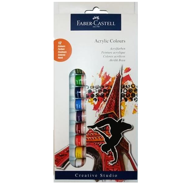 FABER AKRİLİK BOYA 12 RENK 12ml TÜP