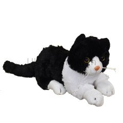 8742248-BM SESLİ YATAN KEDİ PELUŞ 24 CM