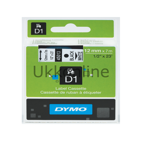 DYMO D1 ŞERİT S0720530 12-7Mt  BEYAZ-SİYAH 45013