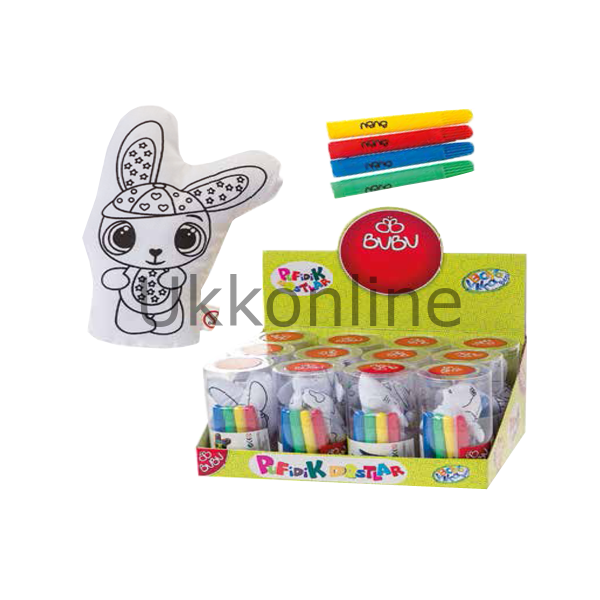 BU-BU PUFİDİK DOSTLAR+4 ADT.BOYAMA KALEMİ PVC KUT