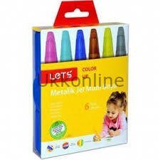 LETS 6 RENK METALİK JEL MUM BOYA L-6686 ((ADET FİYATI)