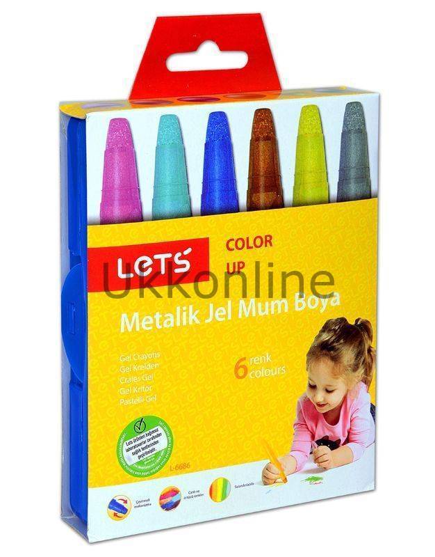 Let's  Metalik Jel Mum Boya 6 lı