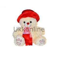 082550 YUM ŞAPKALI KAŞKOLLU AYI 40CM 2AST