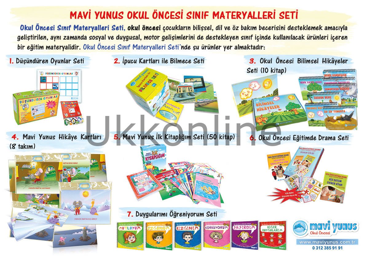 Mavi Yunus Okul Öncesi Sınıf Materyalleri Seti