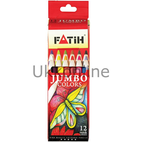 FATİH BOYA KALEMİ 12 RENK TAM BOY JUMBO