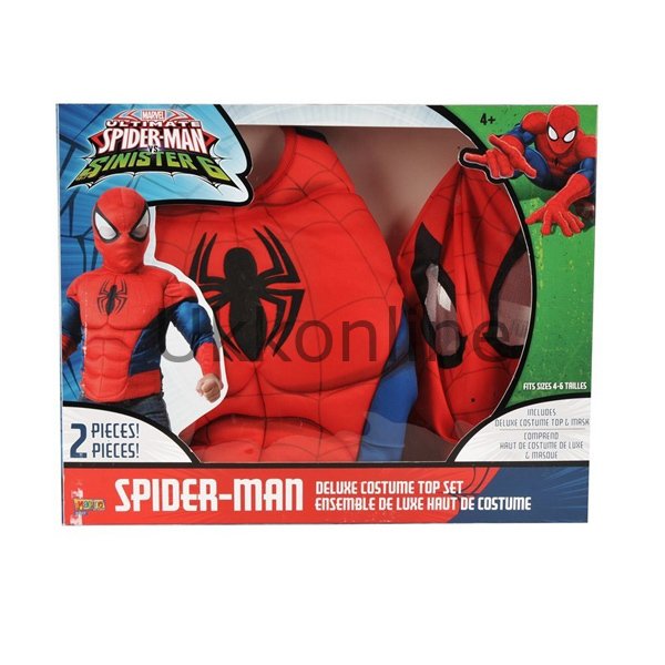 02748 Sun/Kos. SPIDERMAN GÖĞÜS KASKLI T-SHIRT ve MASKE/Standart Beden
