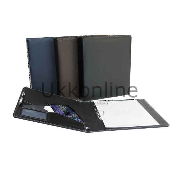 2K HALKALI DOSYA 2 MEK 4cm SUNİ DERİ SİYAH A4