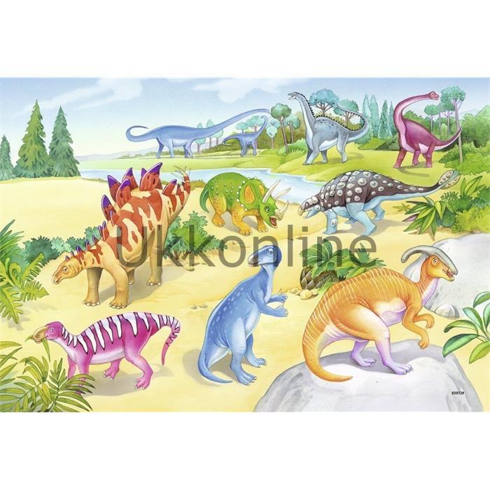 RAVENSBURGER COCUK 2x24 PUZZLE 091188 RENKLI DINOZOR