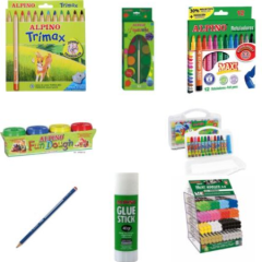 ALPİNO 12Lİ TRİMAX KURU BOYA, SULU BOYA ,PASTEL BOYA VE SET