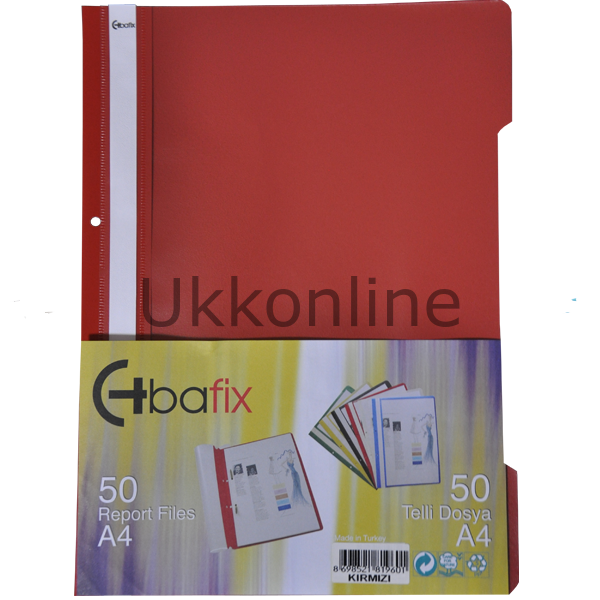 BAFİX TELLİ DOSYA PLS A-4 KIRMIZI