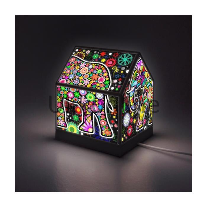Pintoo R1007 Puzzle  3D  Işıklı Ev Neşeli Filler