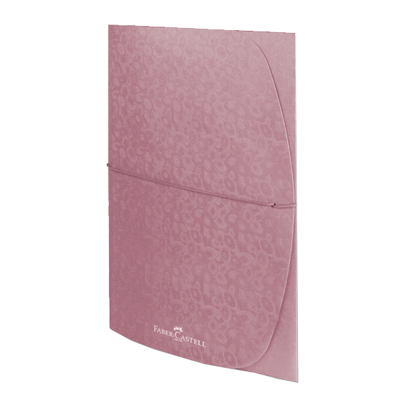 FABER LASTİKLİ DOSYA DESENLİ METALİK PEMBE