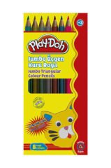 Play-Doh 8`li Jumbo Kuru Boya 6 Metalik + 2 Fosforlu Renk